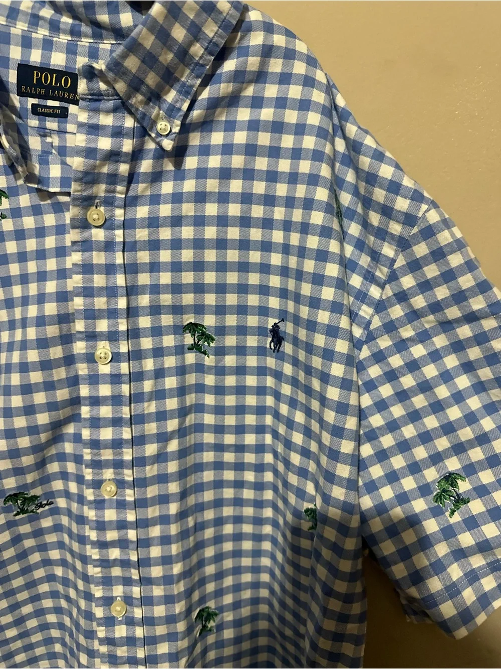 $125 Polo Ralph Lauren Men's Palm Tree-Embroidered Oxford Shirt, Size  XXL